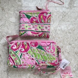 NWT Vera Bradley Pinwheel Pink wristlet and coin purse